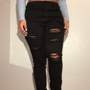 High Rise Black Jeans